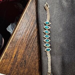 Elegant Gold and Teal Bracelet